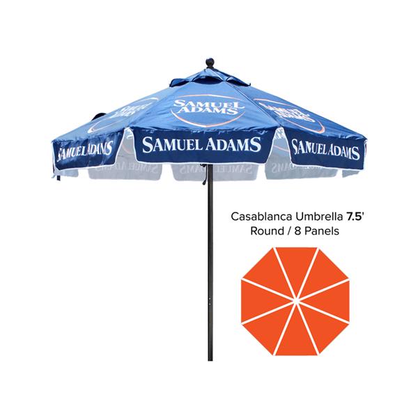 Casablanca Custom Market Umbrella - 7.5' Round / 6 Panels