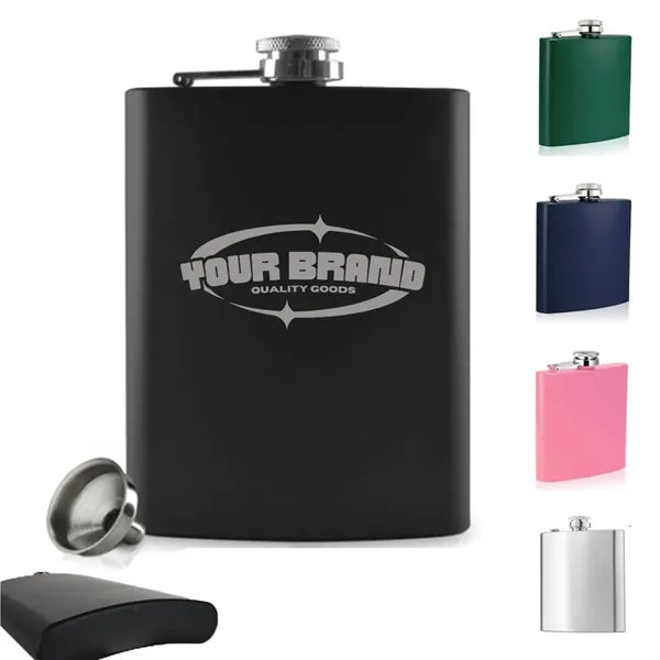 6oz Stainless Steel Matte Hip Flask Whiskey Bourbon