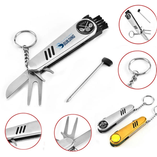 5 in 1 Kit Portable Multi-Pocket Golf Knife W/ Keychain