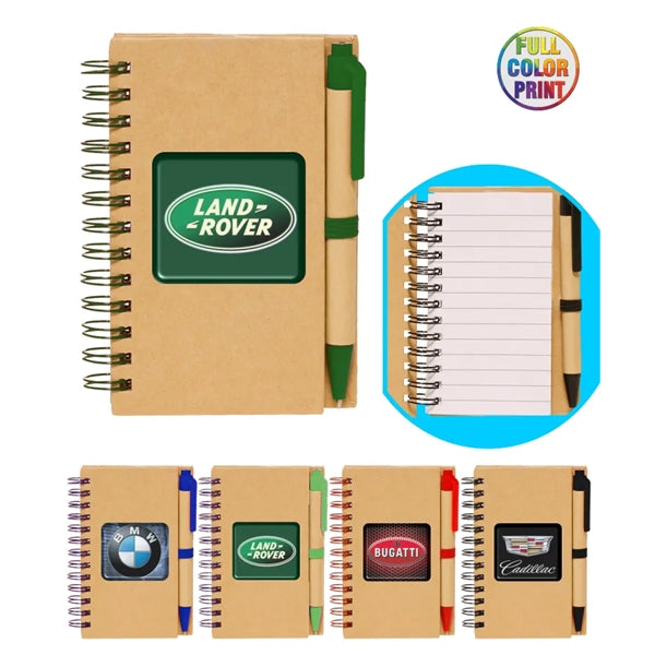 Eco Spiral Notebook w/ Matching Pen - Full Color