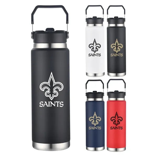 Union Printed - 30 Oz. Vacuum Water Bottle w/ Handle