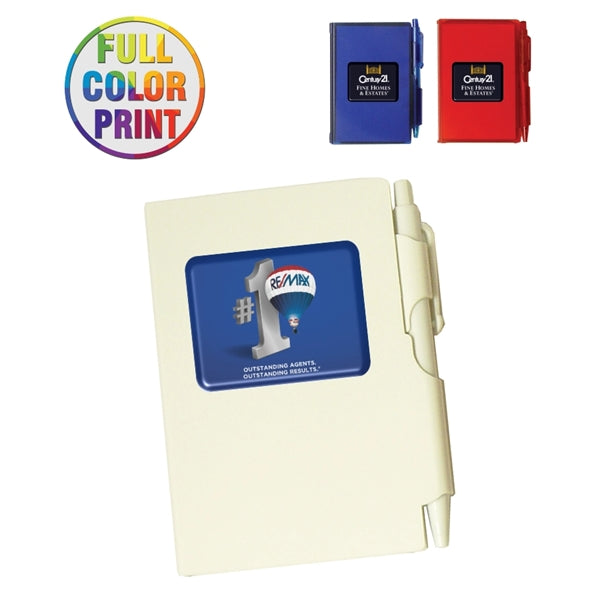 Full Color, Pocket-Size Notebook with Pen Addached