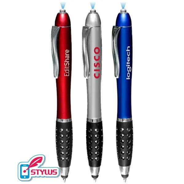 Union Printed, "Brilliant" 3-in1 LED Flashlight Stylus Pen