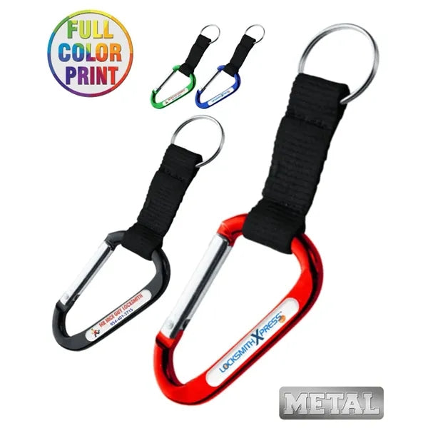 Carabiner Keychain with Strap - Full Color