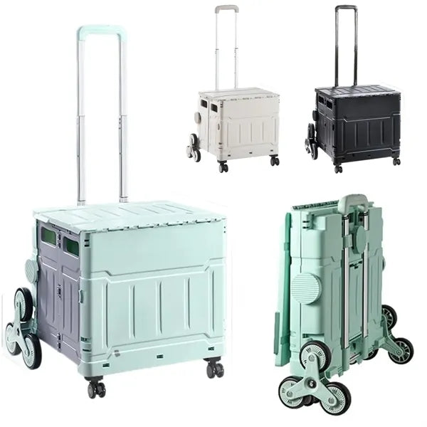 Folding Portable Rolling Crate Handcart Shopping Trolley