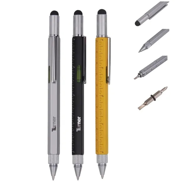 Union printed - 6 in 1 Stylus Multitool Pen with Ruler Level