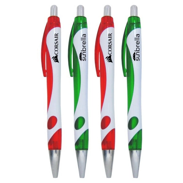 Union Printed, "Nice" Stylish Designed Colored Clicker Pen