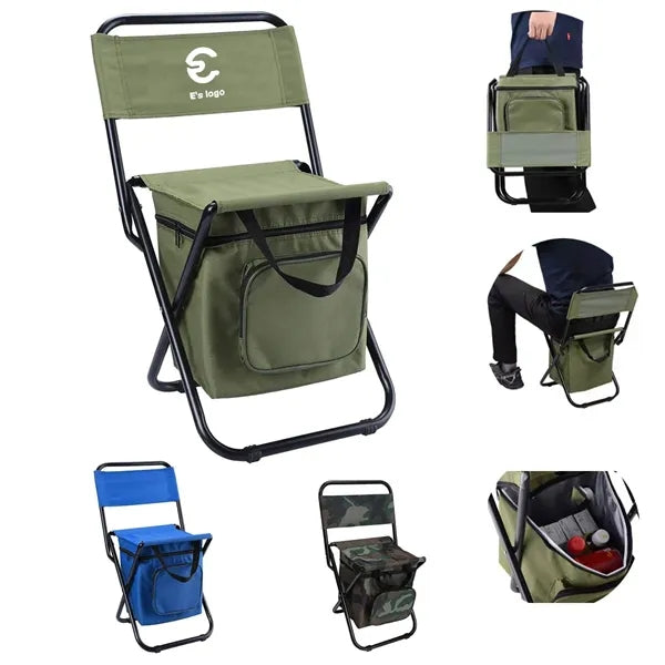 Portable Camping Chair with Cooler Bag
