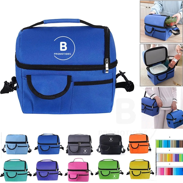 Portable Insulated Cooler Lunch Bag with Side Pocket