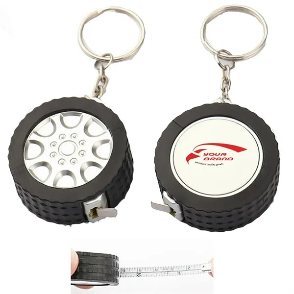 Mini Tape Measure Keychain W/ Custom Logo Area