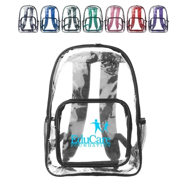 Union Printed - Pocket Clear Plastic Backpacks