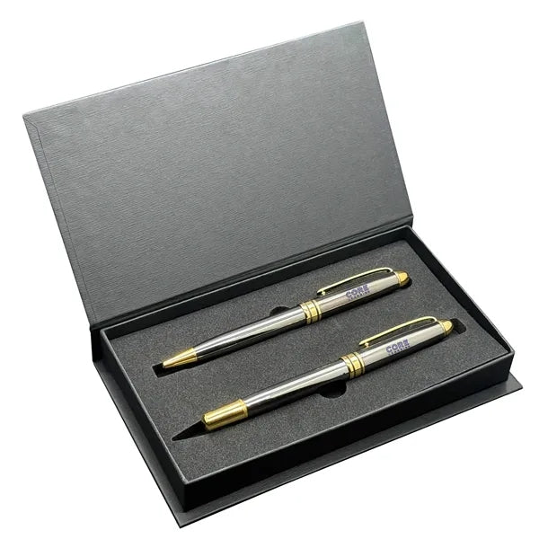 Premade Double Pen Set with Danish-II Ballpoint & Rollerball