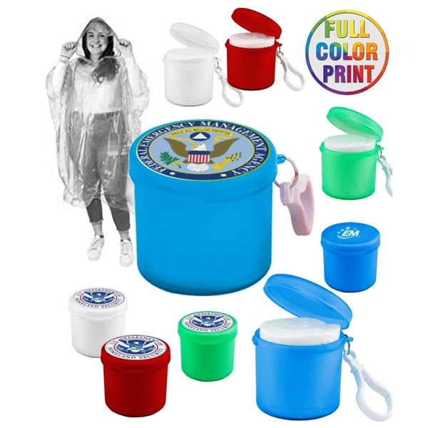 Rain Poncho with Case and Carabiner Clip