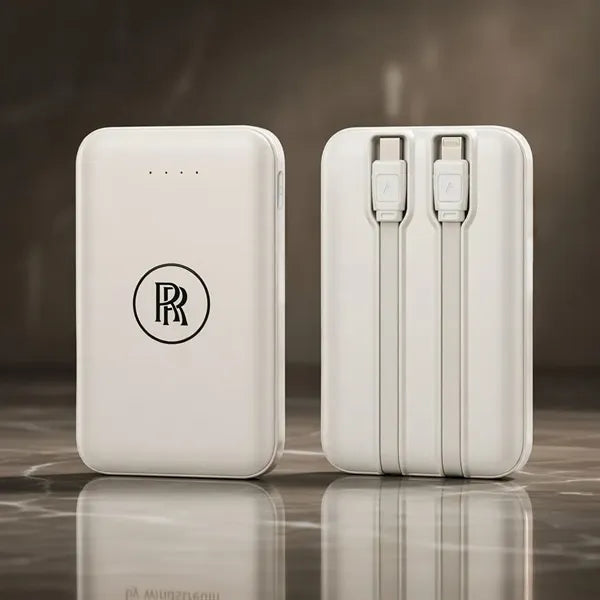 5000 mAh Power Bank with Built-in Cables