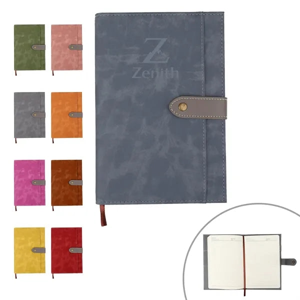 A5 Hardcover Leather Notebook W/ Pen Holder & Pocket