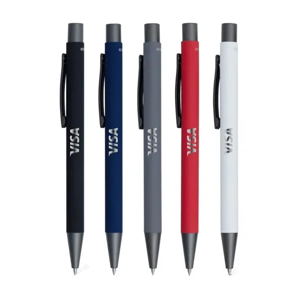 Classic Satin Soft Touch Gel Click Recycled Aluminum Pen