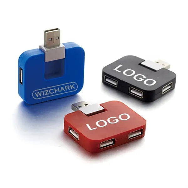 Portable 4 Port Usb Ethernet Hub Rectangle Promotional