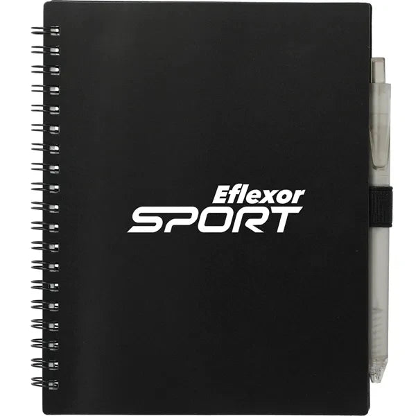 FSC® Recycled 5.5' x 7' Spiral Notebook w/ RPET Pe
