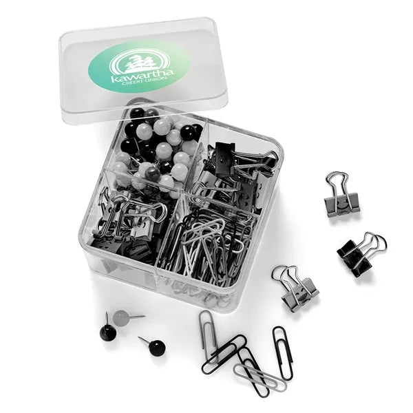 SUPPLY LINE® SQUARE CLIPS & PINS SET BLACK & WHITE