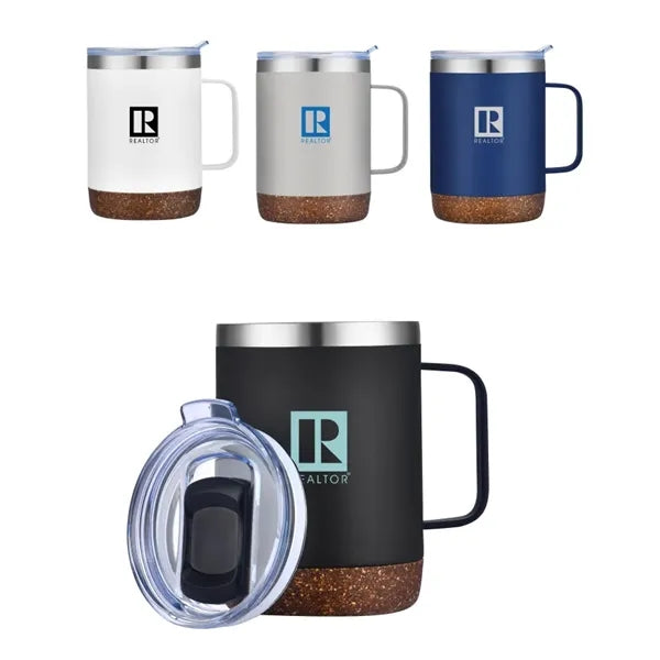 Union Printed - 12 oz Vacuum Mug w/ Cork Bottom