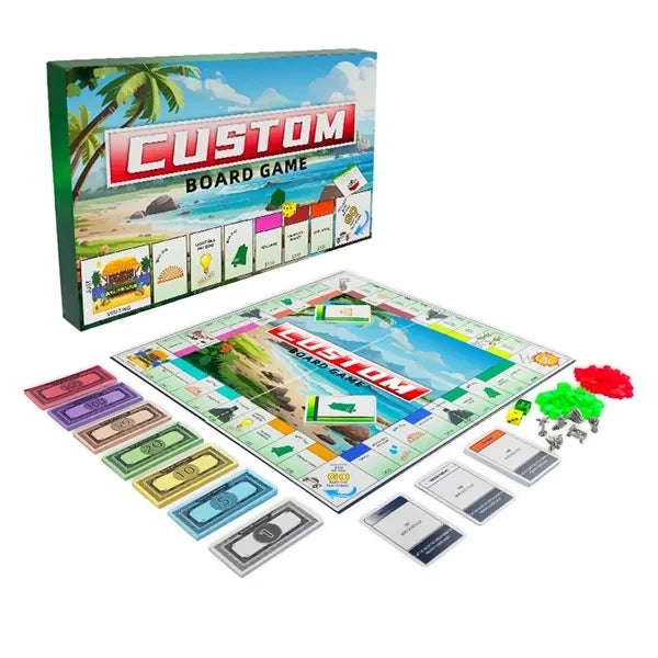 Custom Monopoly Board Game with Board Game Accessories