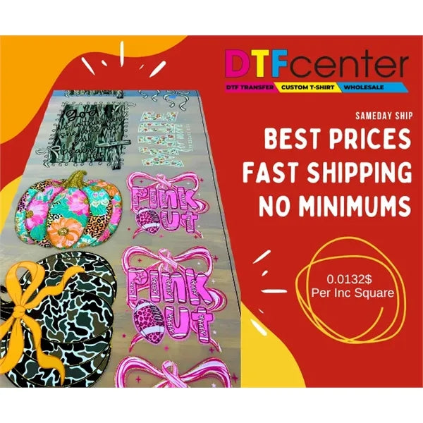 Build Your Gangsheet Custom DTF Transfers Same Day Shiping
