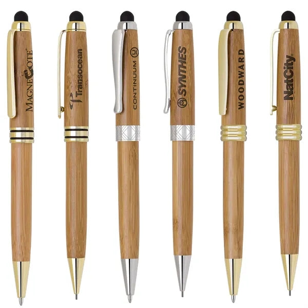 Bamboo Stylus Ballpoint or Gel Pen