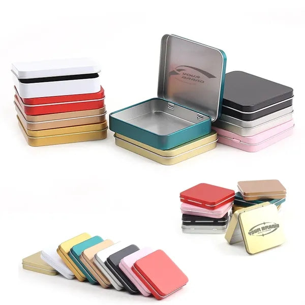 Metal Tin Box Empty Tinplate Containers with Lids Organizers