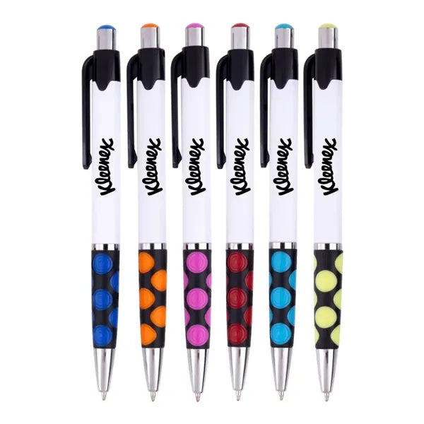 Union Printed - Hive Stylus White Barrels Click Pen