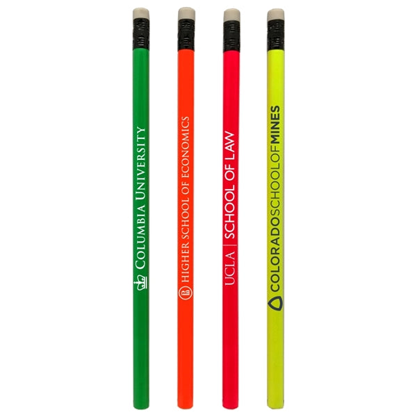 Quality Neon Colored Pencil w/White Eraser