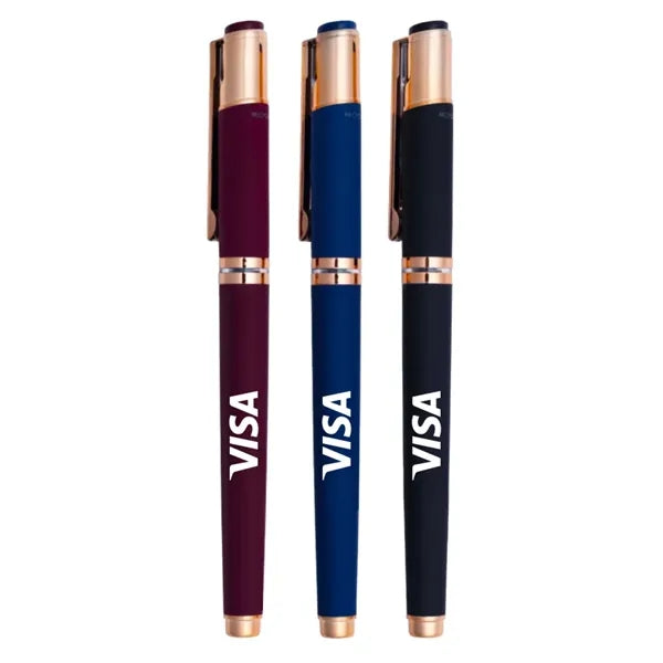 Union Printed - Earlyn Satin Soft Rose Gold Gel Pen w/ Cap