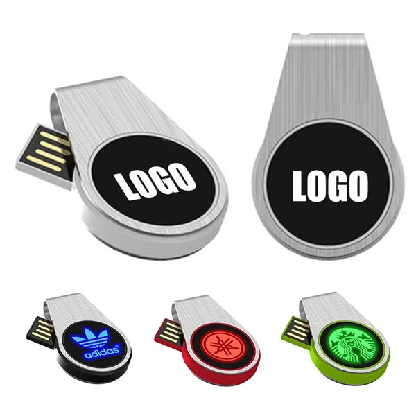 Circular USB Flash Drive with Light