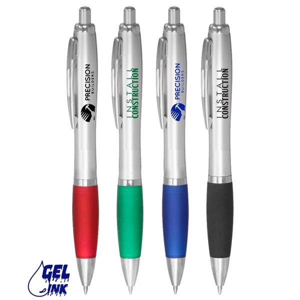 Union Printed, "Rio Retractable" Gel Pen with Rubber Grip