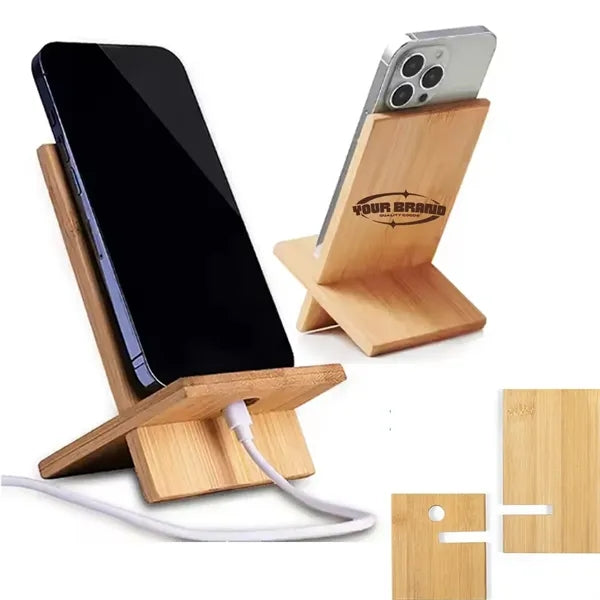 Customizable Simple Portable Wooden Phone Stand For Desk
