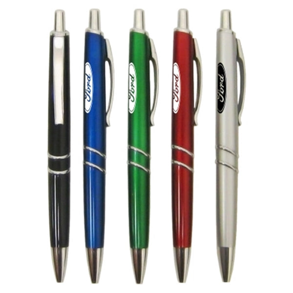 Union Printed, "Roosevelt" Colored Barrel Clicker Pen