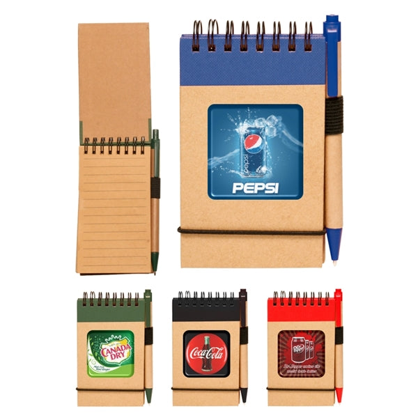 Eco friendly Notebook Jotter w/ Matching Pen - Full Color