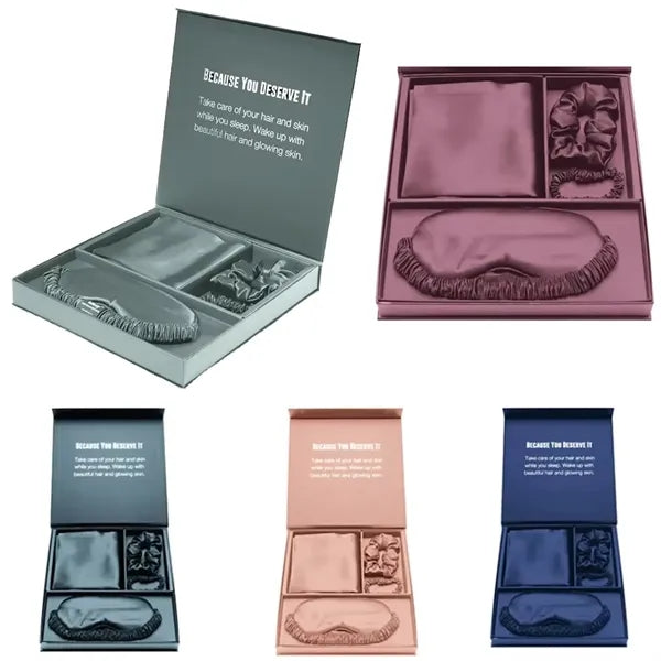 100% Real Silk Bedding Pillowcase Eye Mask Travel Set Gift