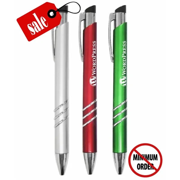 Closeout - Gentleman - Clicker Pen w/ Silver Trim