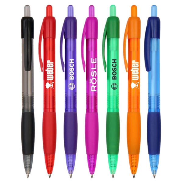 Union Printed, "Miami" Frosted Barrel Click Pen w/ Grip