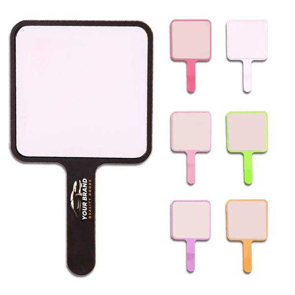 Portable Compact Square Handle Makeup Small Cosmetic Mirror