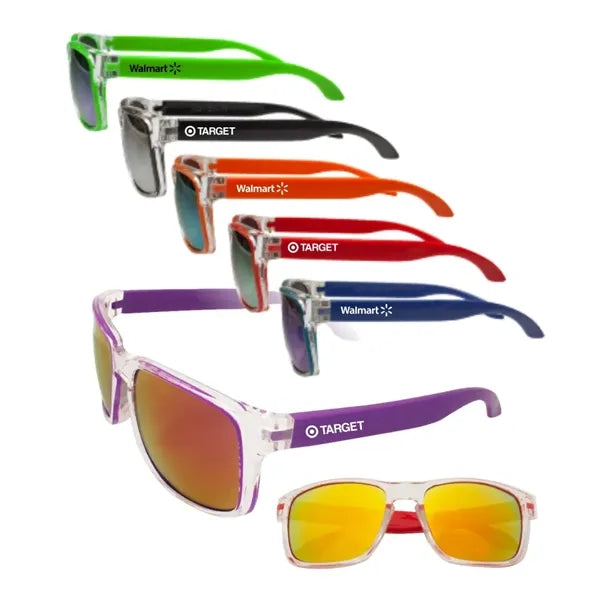 Two-Tone Mirrored Sunglasses