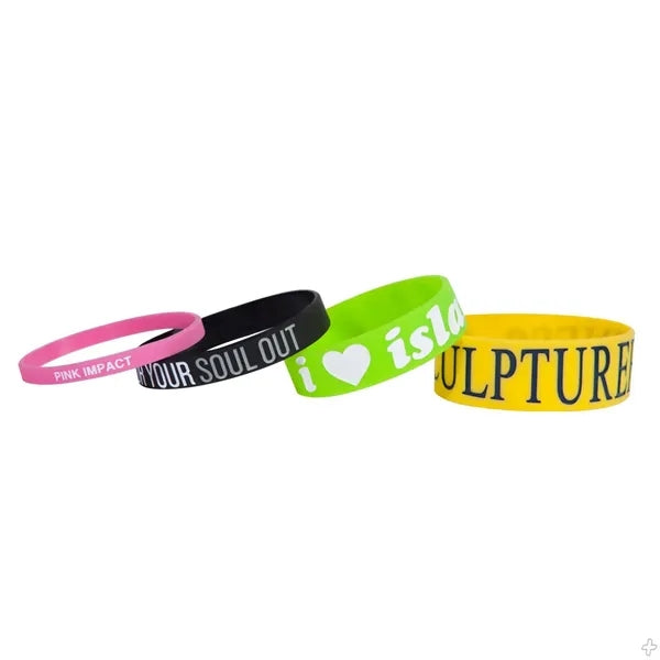 1/2" Debossed Silicone Wristband with Colorfill