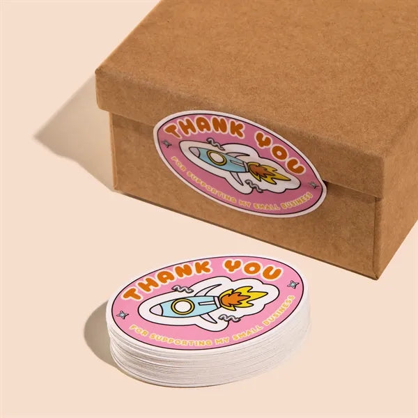 Custom Oval Stickers - 3M Vinyl - Free Setup