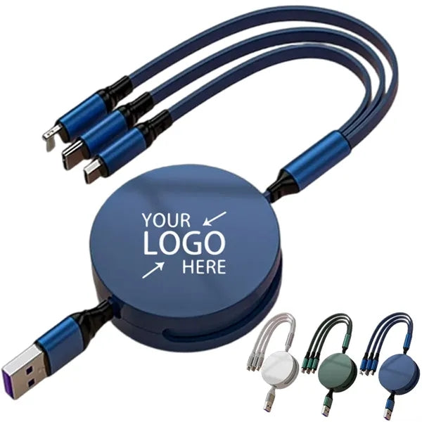 100W 3 in 1 Retractable Charging Cable Fast Charger