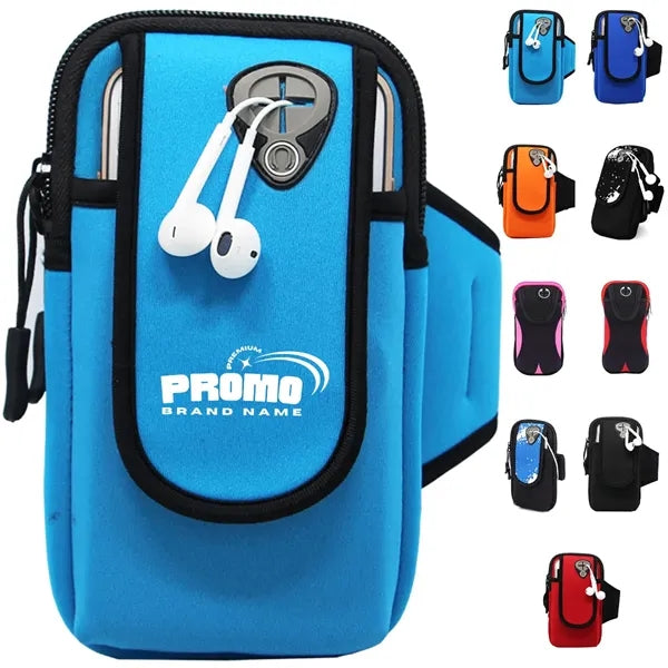 Neoprene Sports Armband Phone Pouch with Earphone Port