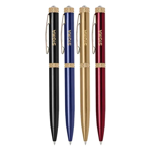 Union Printed - Brass Diamond Twist Metal Pen