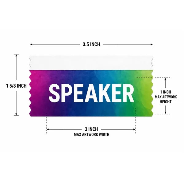 Custom Badge Ribbons Color Sublimation 1-5/8"