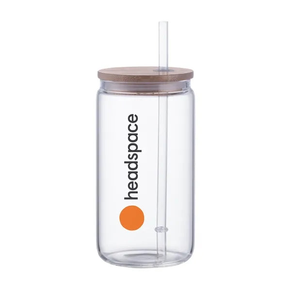Reservoir-IX 18 Oz. Can Shaped Glass Tumbler with Straw