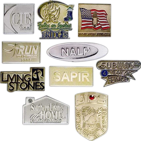 Lapel Pin, Die Struck w/Two-Tone Bright Sandblast Background