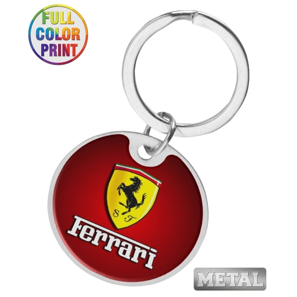 Round Shaped Flat Metal Keychain